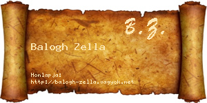 Balogh Zella névjegykártya