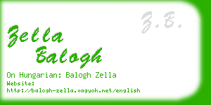zella balogh business card